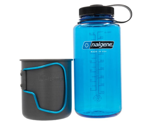 Space Saver Mug with Blue Nalgene Bottle