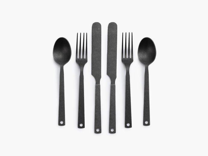 Barebones Flatware Set (Set of 2) (Matte Black Finish)