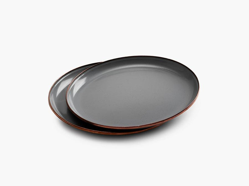 Load image into Gallery viewer, Barebones Enamel Deep Plate Set (Set of 2)
