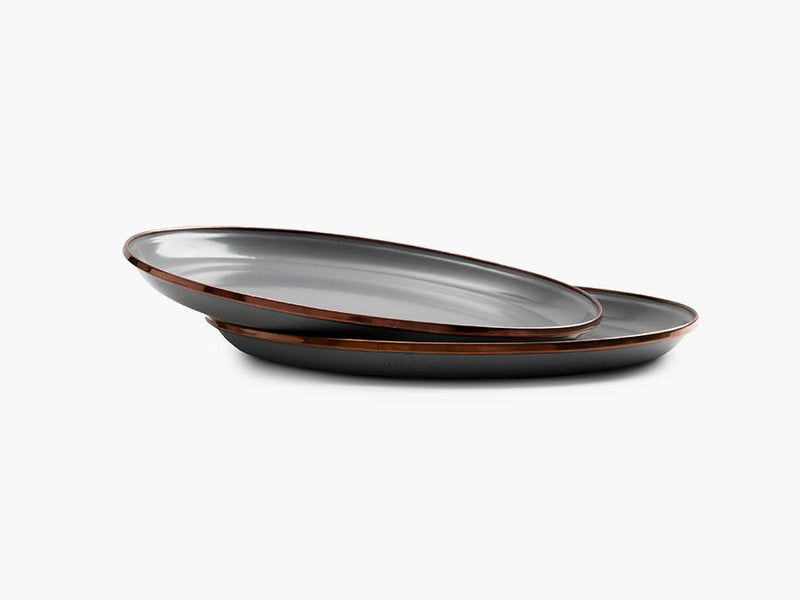 Load image into Gallery viewer, Barebones Enamel Deep Plate Set (Set of 2)
